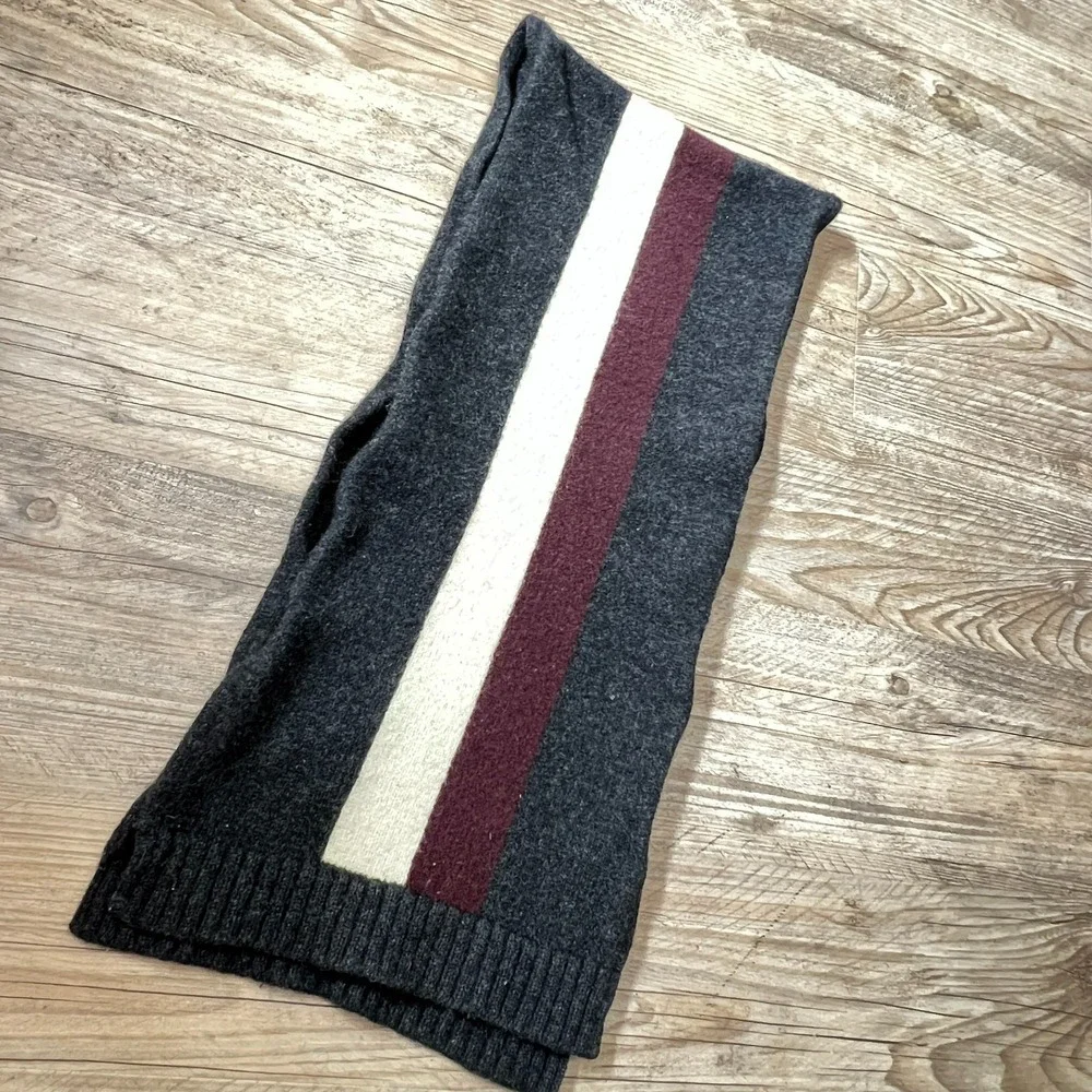 Banana Republic Lambswool Striped Scarf 48 Inch Short Winter Knit‎ Preppy
